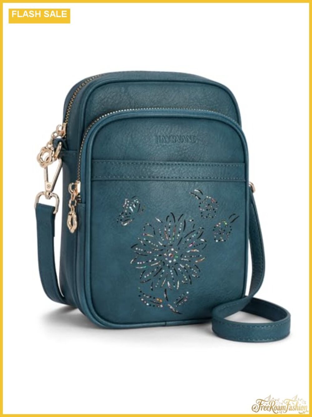 Crossbody Bag RFID Phone Purse Card Slots Sunflower Detachable Strap